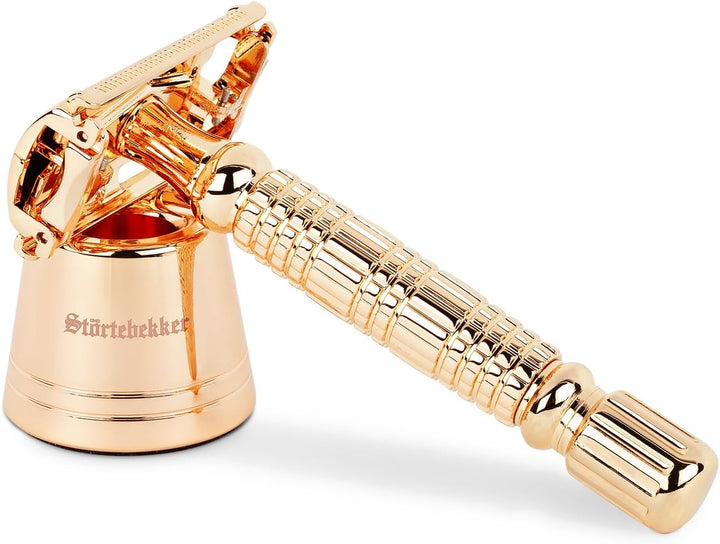 NEU: Störtebekker® Premium Rasierständer "Hamburg" im Set mit Rasierhobel "Hamburg" - Rosé-Gold - ho