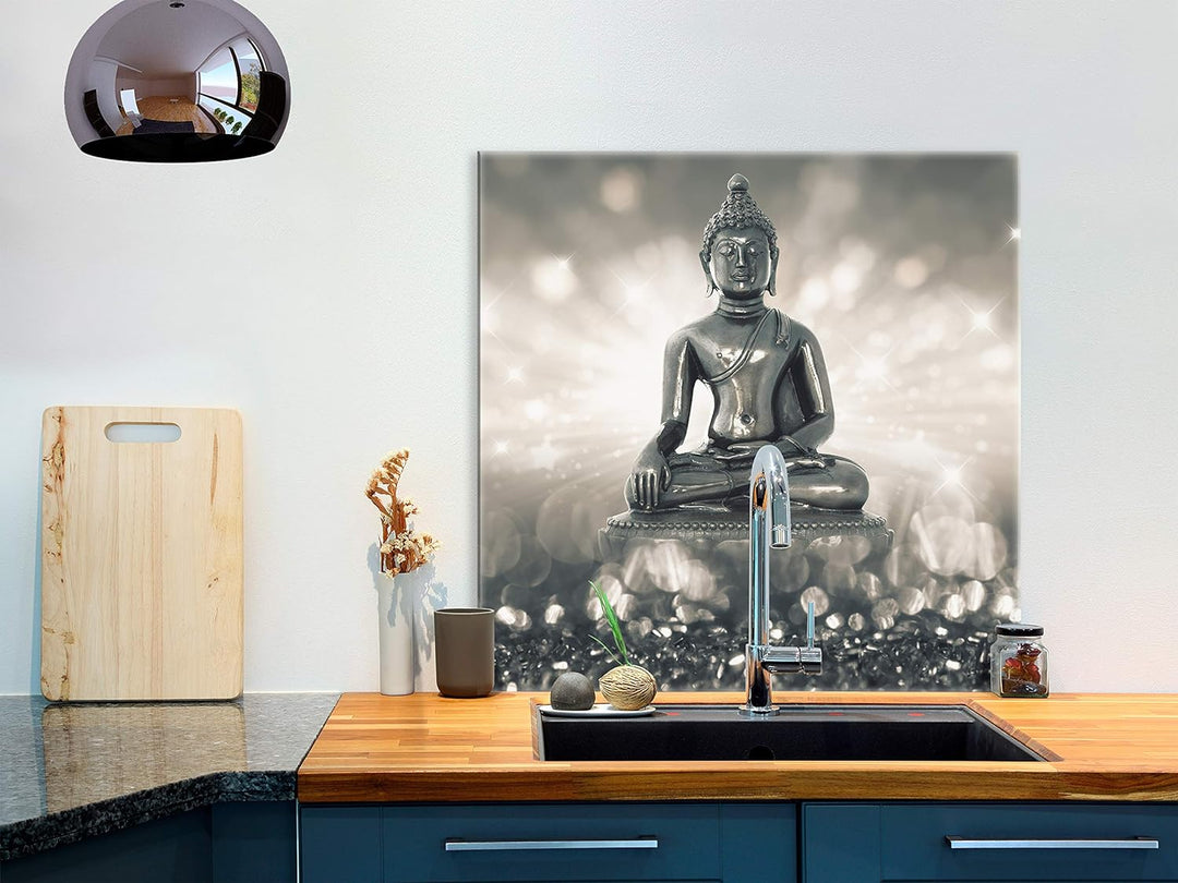 murando Spritzschutz Glas für Küche 60x60 cm Küchenrückwand Küchenspritzschutz Fliesenschutz Glasbil