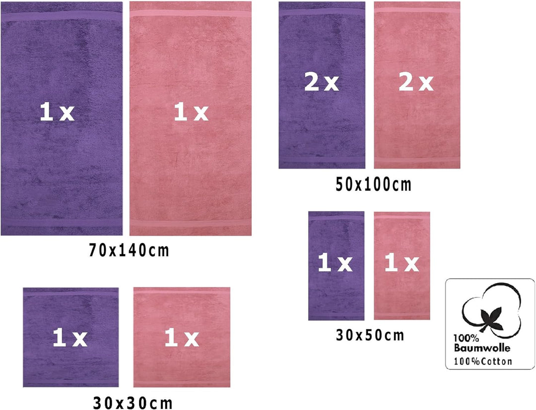 Betz 10-TLG. Handtuch-Set Classic 100% Baumwolle 2 Duschtücher 4 Handtücher 2 Gästetücher 2 Seiftüch