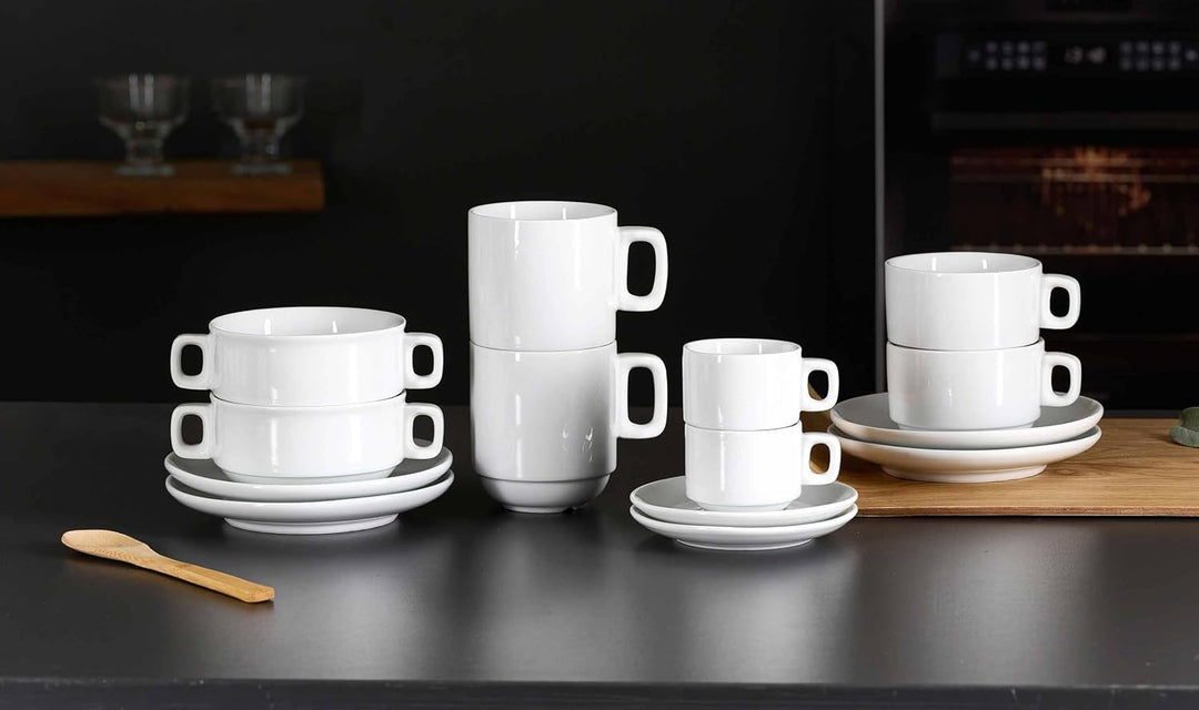 Ritzenhoff &amp; Breker Bianco Suppentasse mit Untertasse 245 ml 6er Set, Weiss