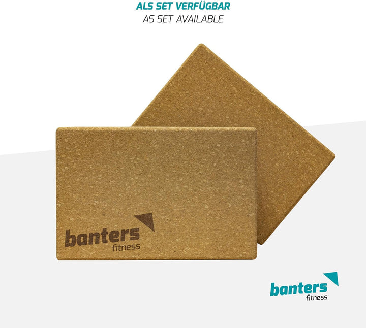 banters Yoga Block 2er Set Kork Supra Grip - Large - 100% Natur aus Naturkork