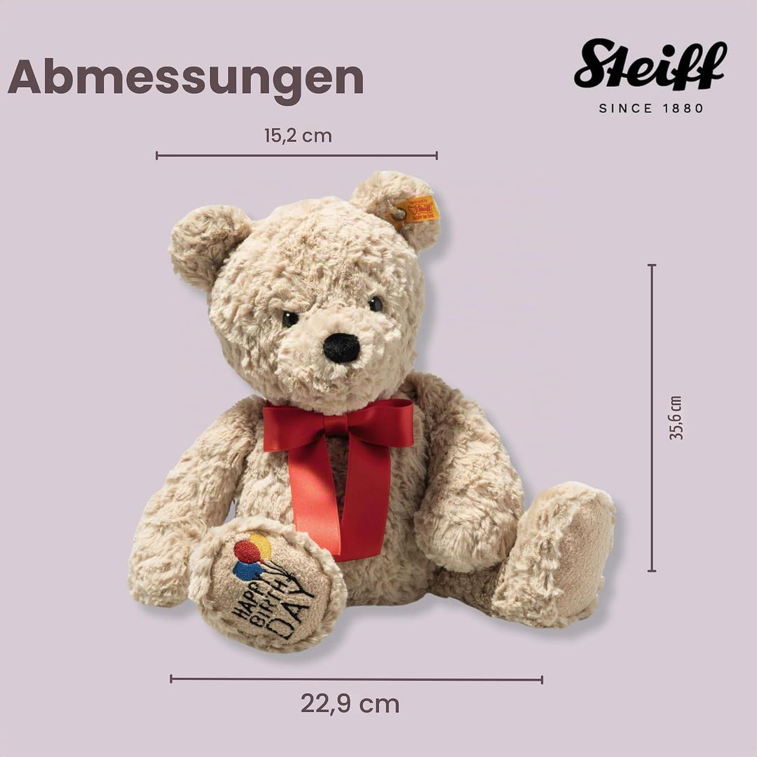 Steiff Kuscheltier Jimmy Teddybär – Happy Birthday, Süsses Stofftier, Jungen, Mädchen &amp; Babys ab 0 M