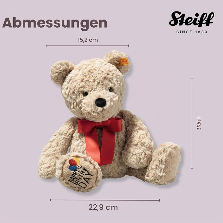Steiff Kuscheltier Jimmy Teddybär – Happy Birthday, Süsses Stofftier, Jungen, Mädchen &amp; Babys ab 0 M