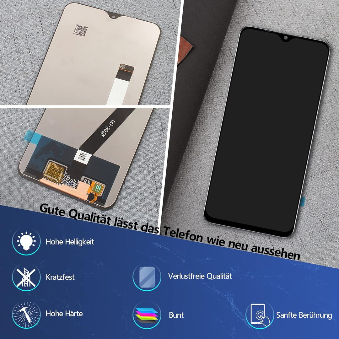 RongZy Kompatibel mit Xiaomi Redmi 9 M2004J19G M2004J19C Ersatz Bildschirm LCD Display und Touchscre