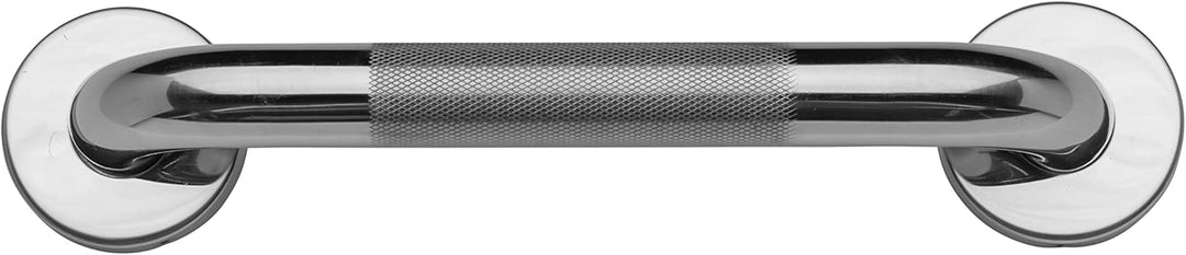 Croydex Gerader Haltegriff, Edelstahl, rutschfest, unsichtbare Befestigung, 30 cm, Chromfarben Halte