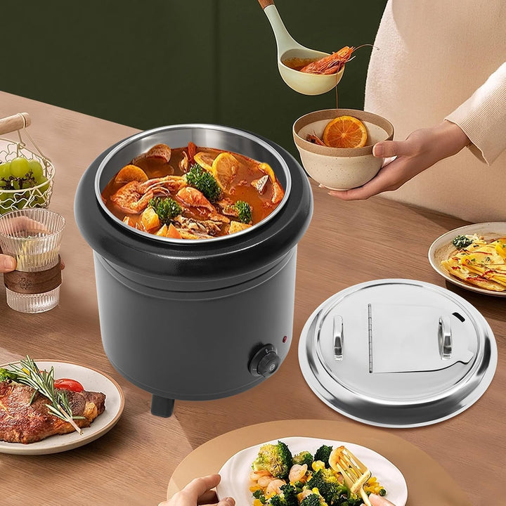 13L Suppentopf Elektrisch Suppenkessel mit 30-85°C Temperatureinstellbereich Edelstahl Gulaschkanone