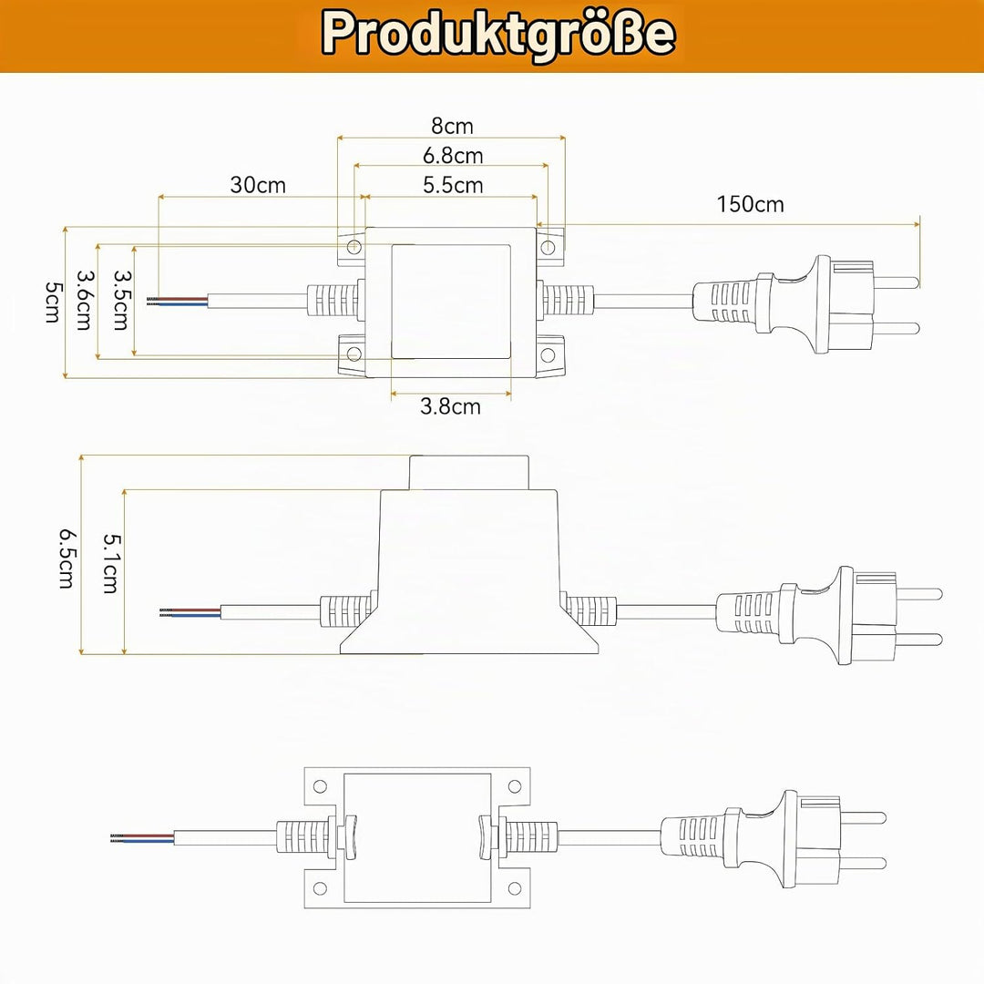 CPROSP LED Transformator 12v 15W ip68, LED Driver Aussen Wasserdicht, Pool Trafo 12v, Transformator