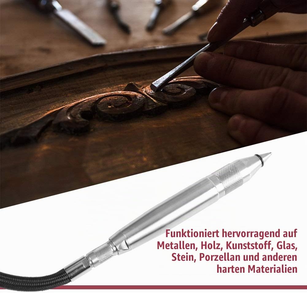 Jadeshay Pneumatischer Gravierstift, Pneumatischer Luftgravurstift Druckluft Gravur, Gravur-Beschrif
