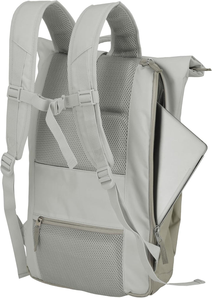 Travelite Handgepäck Rucksack, Laptop Rucksack 15,6 Zoll, BASICS, Reiserucksack Rolltop Funktion, 60