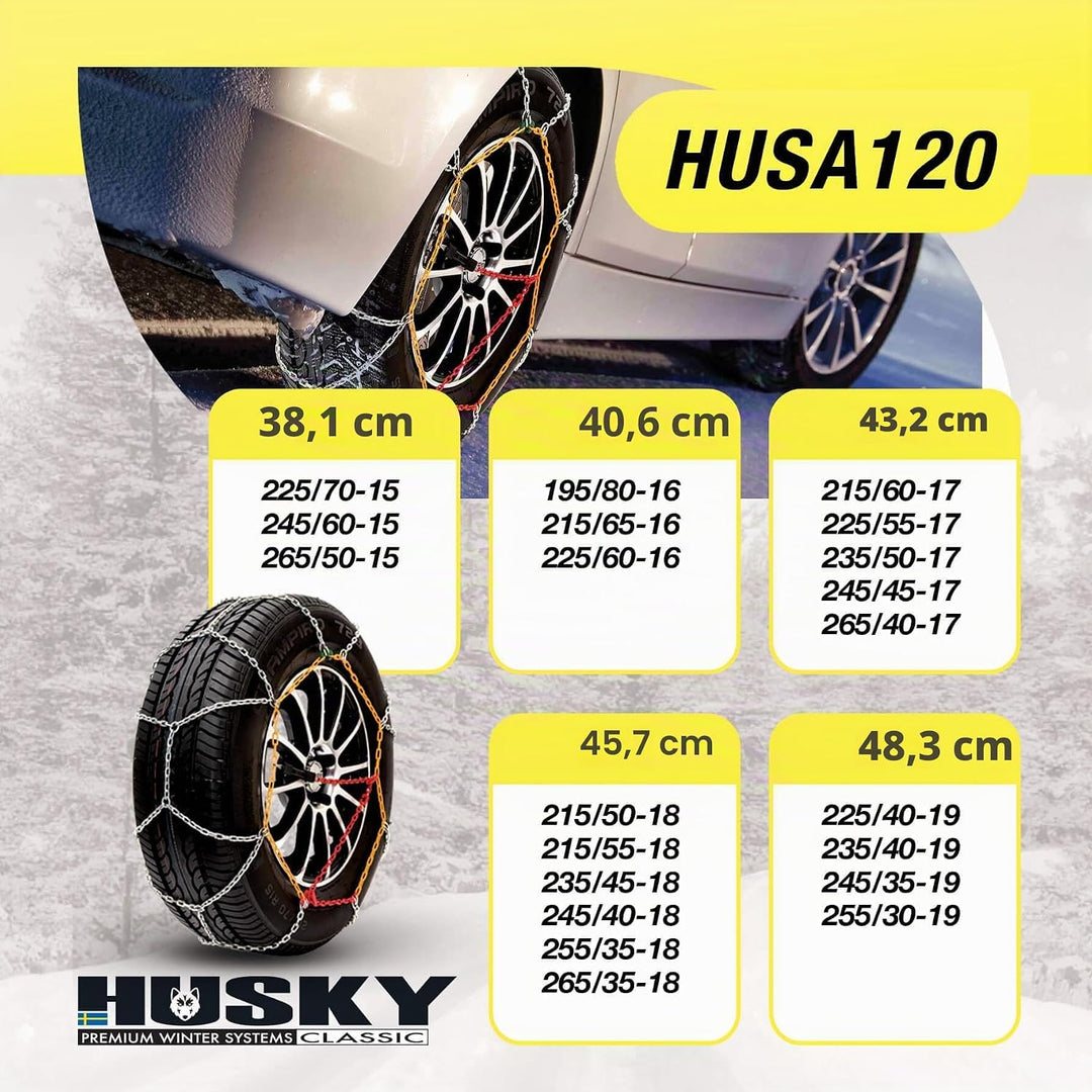 Sumex HUSA120 KN120 Husky Advance Schneeketten 9 mm, HUSA120
