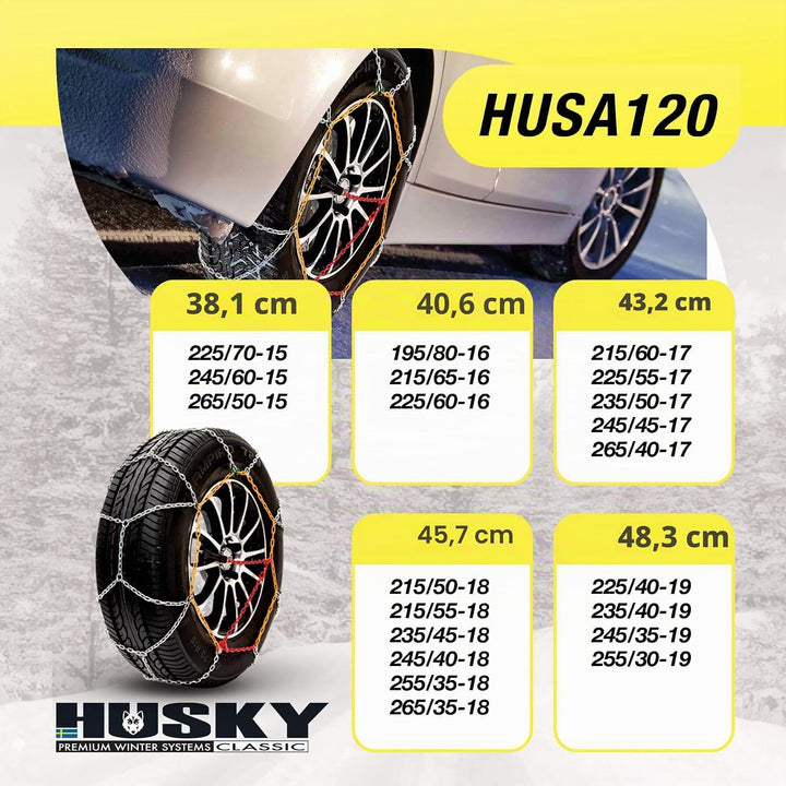Sumex HUSA120 KN120 Husky Advance Schneeketten 9 mm, HUSA120