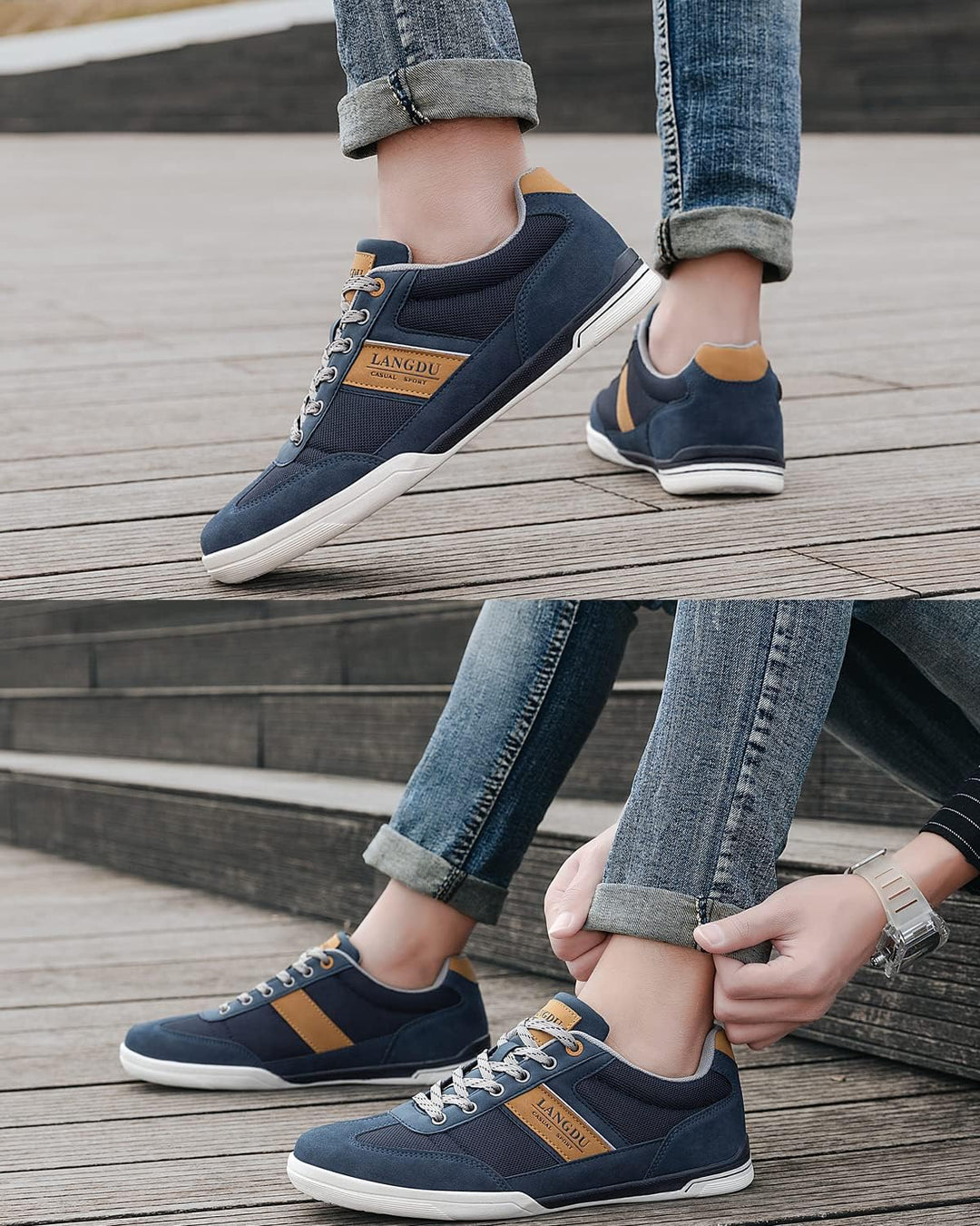 LANGDU Freizeitschuhe Herren Schuhe Sneaker Atmungsaktive 41-46 | Bequem,Leichtgewicht,Rutschfeste S