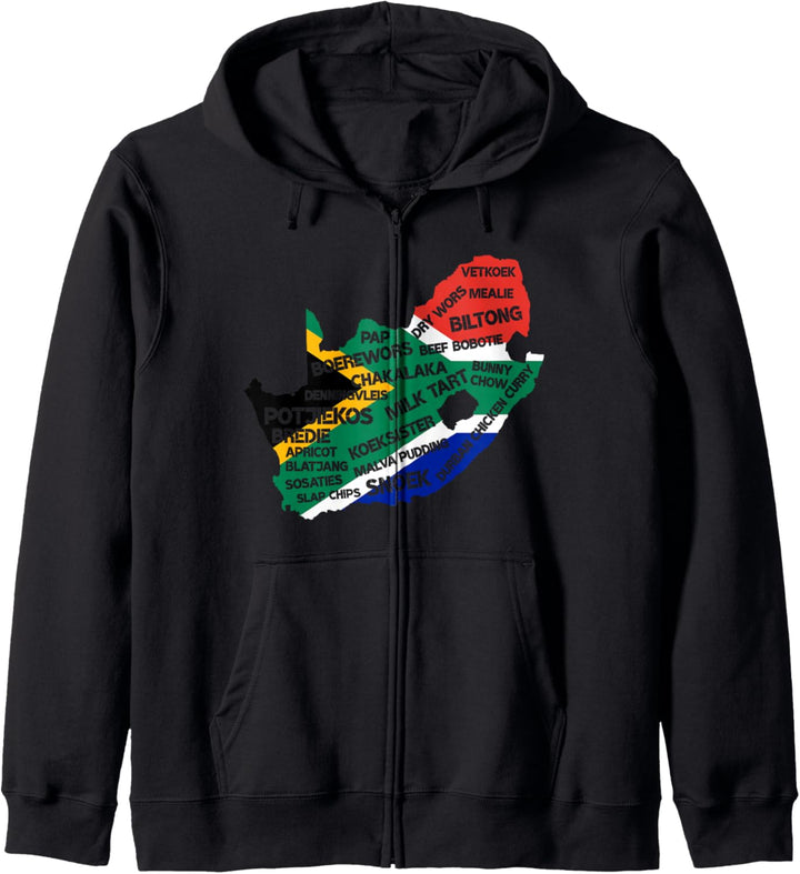 South Africa Food South African Flag Map Nostalgia Kapuzenjacke