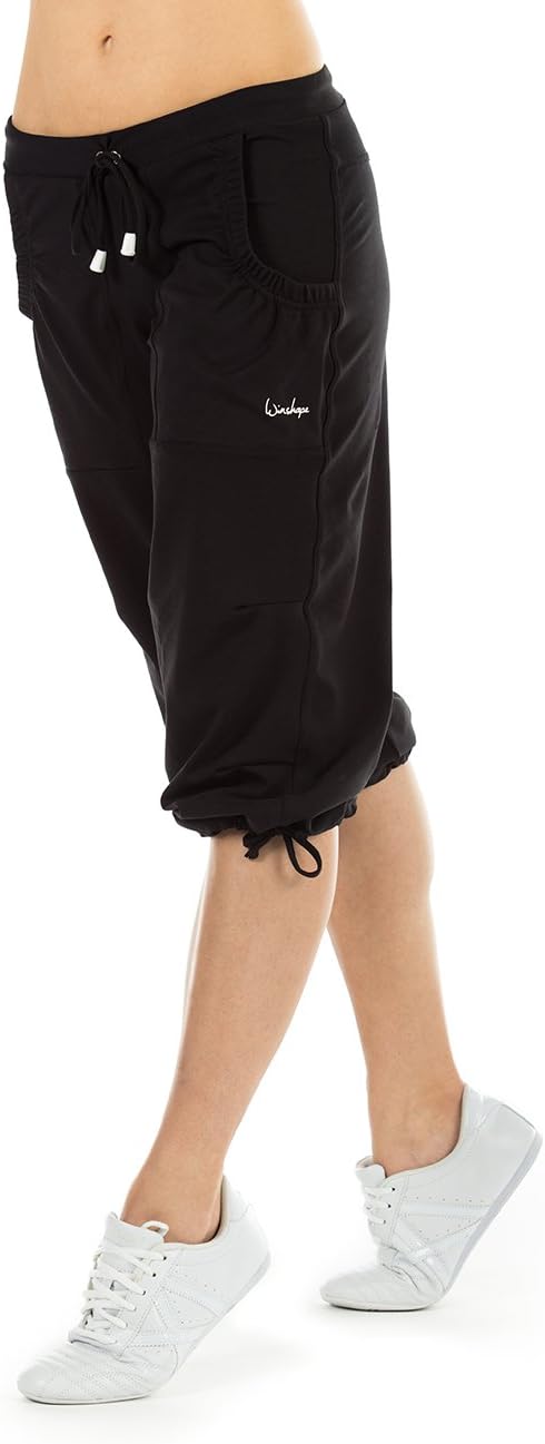 Winshape Damen “Feel good” ¾ Trainingshose WBE6 Dance Fitness Freizeit Sport L Schwarz, L Schwarz