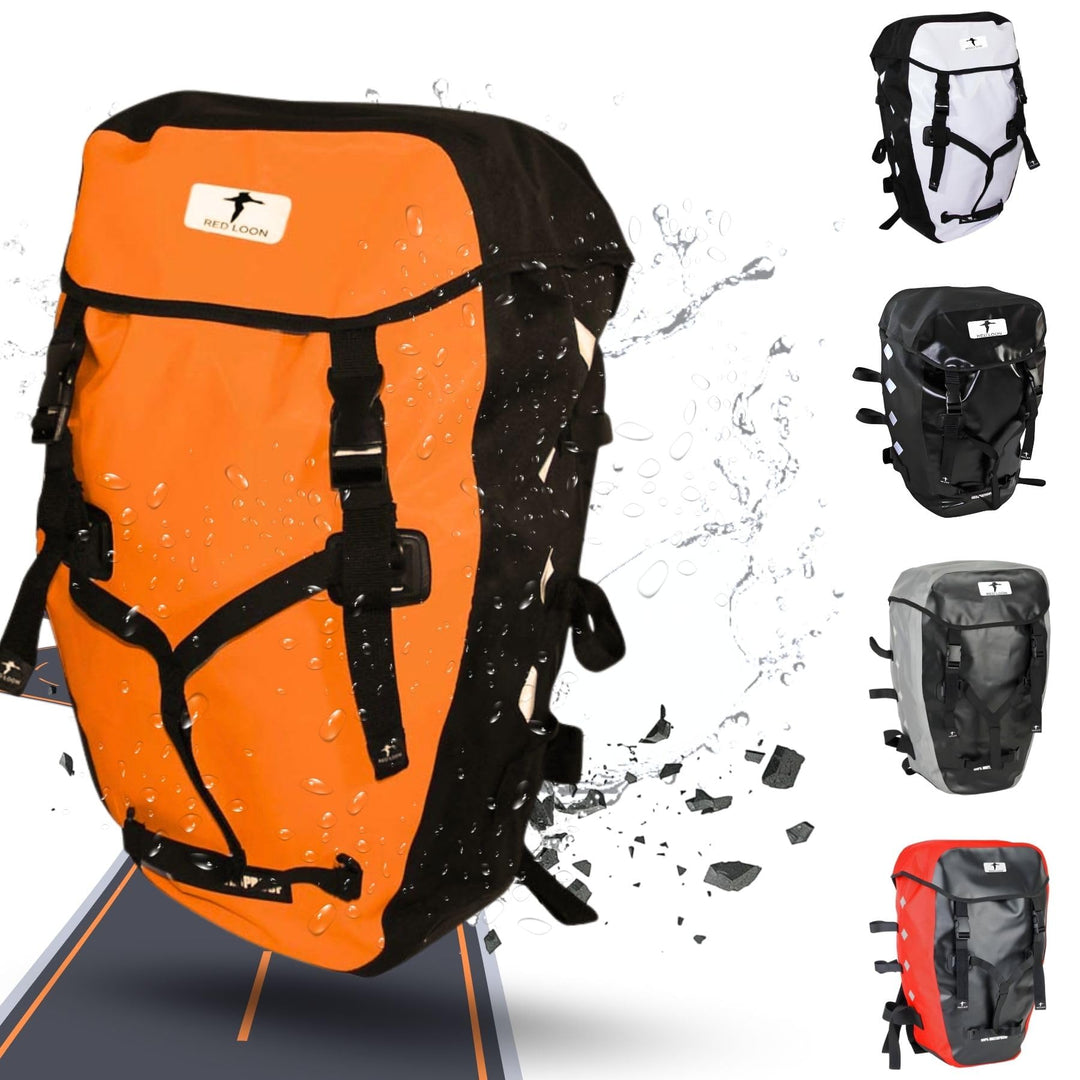Red Loon wasserdichter Fahrrad Rucksack Fahrradrucksack 22L Pro orange/schwarz - Rolltop Backpack mi
