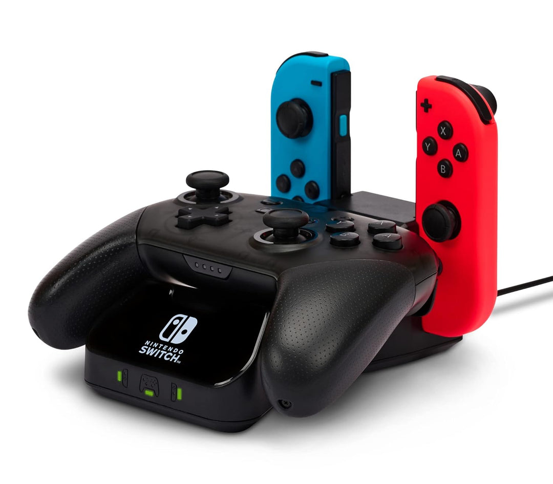 PowerA Controller-Ladestation für Nintendo Switch Schwarz Single, Schwarz Single