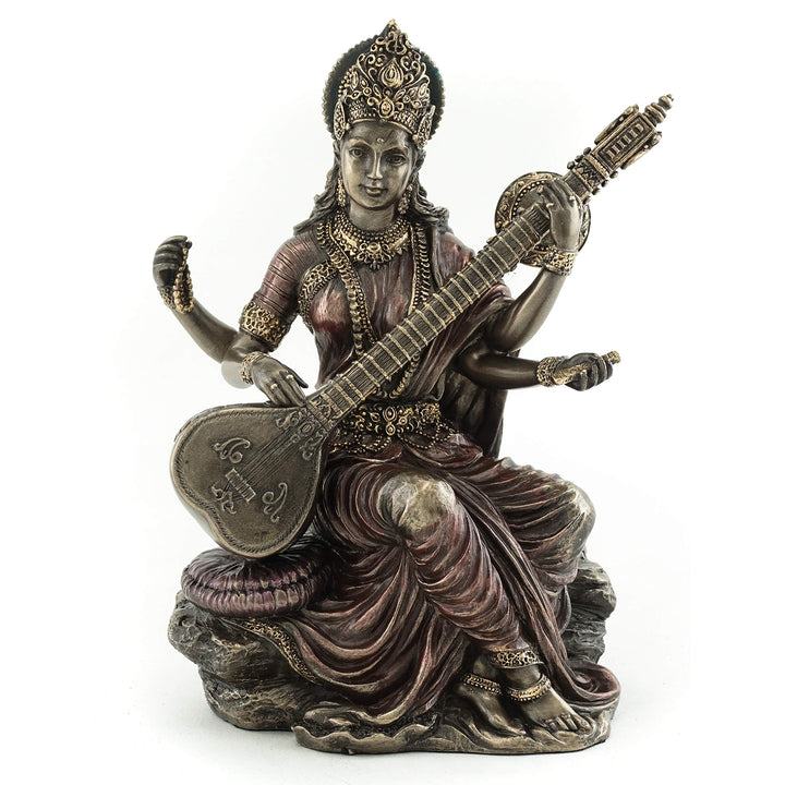 Top Collection kleinen 14,6 cm Schönes Saraswati Hindu Göttin der wissen und Wisdom Echte Premium ka