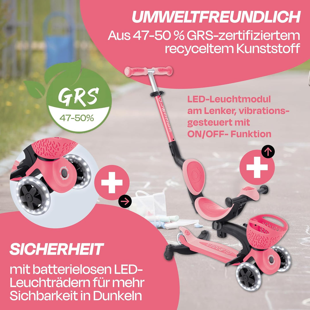GLOBBER GO-UP Baby Lights 360° – Tretroller, Dreirad und Laufrad für Kinder – höhenverstellbares Kin