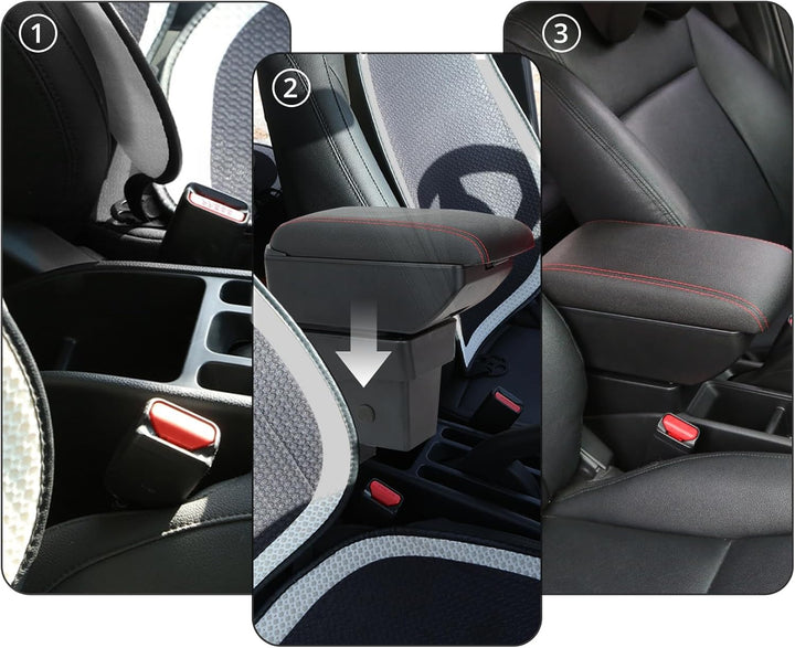 YJYWZH Compatible with SEAT Ibiza 6F Armlehnen 2017-2024 Mk5 Auto Mittelkonsole Aufbewahrungsbox Arm