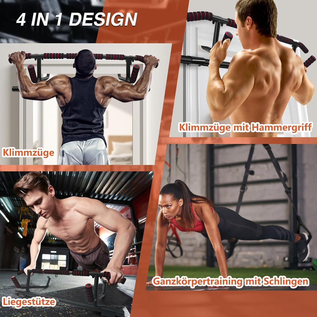 DH FitLife Klimmzugstange Türrahmen ohne Schrauben | Pull up bar Doorway | Reckstange Turnstange Tür