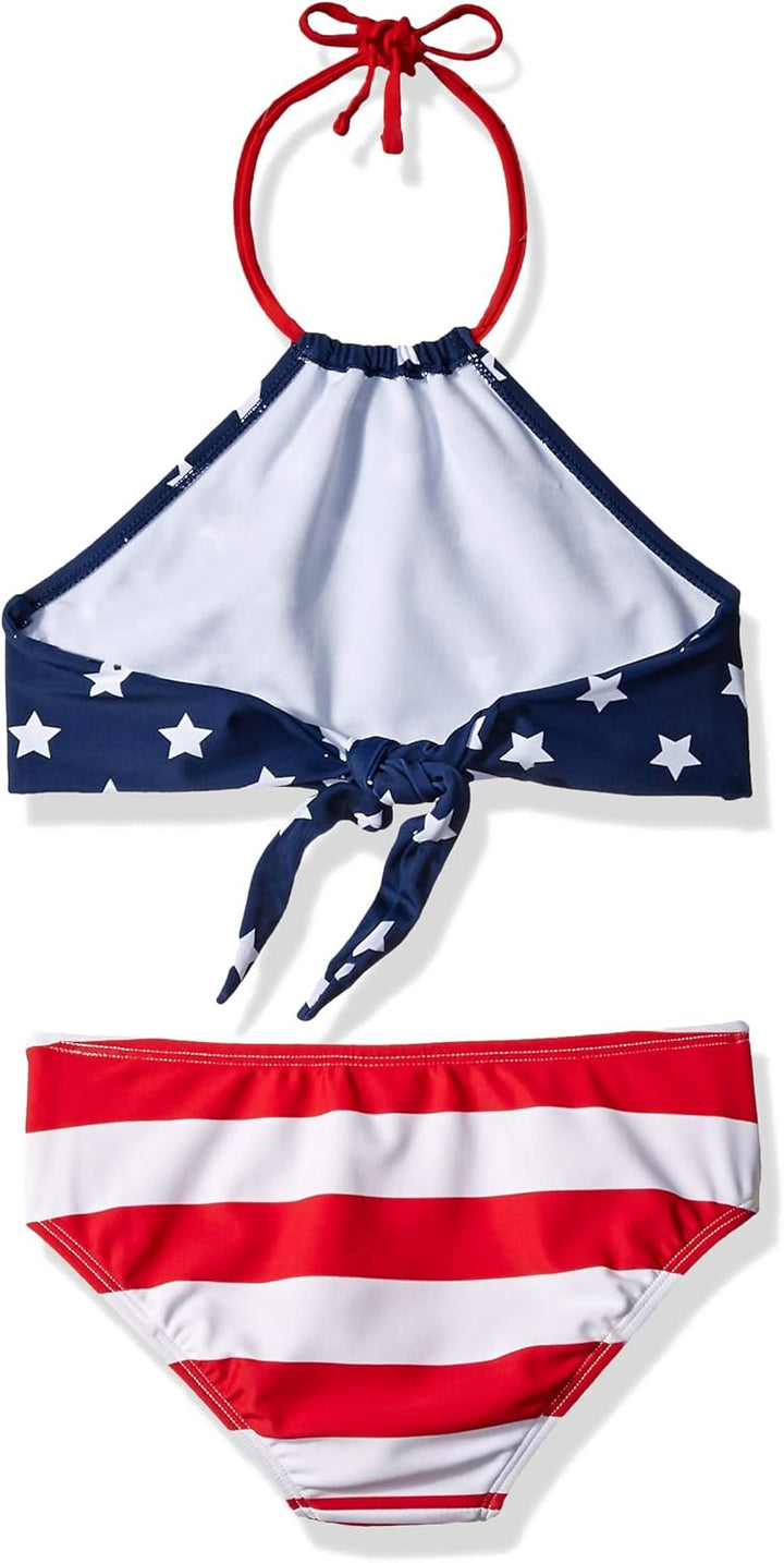 Kanu Surf Mädchen Mahina Halter Bikini Beach Sport 2-piece Swimsuit Bikini-Set 2 Jahre Usa-flagge, 2