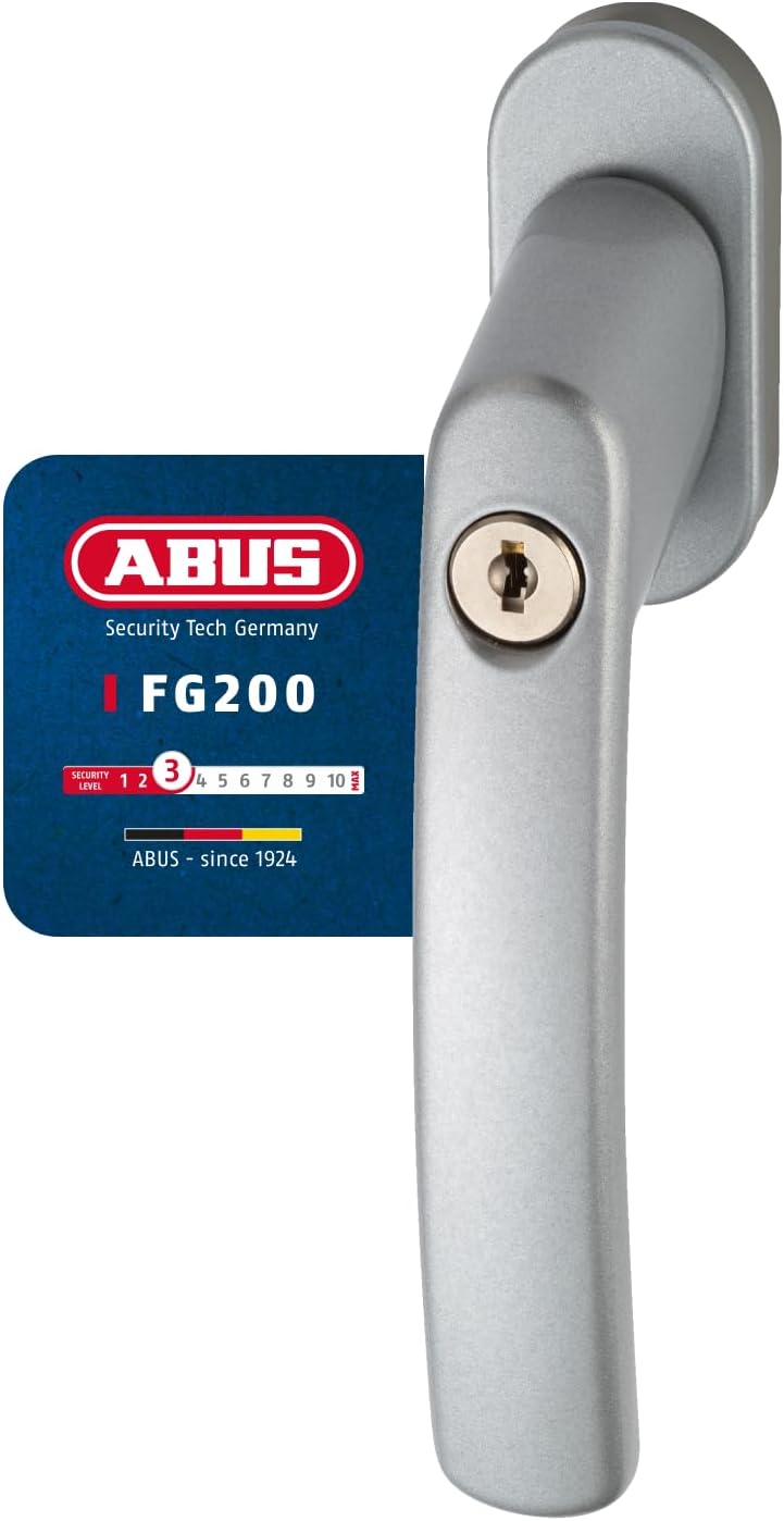 ABUS Abschliessbarer Fenstergriff FG200 AB208 - 10er Set - Fensterknauf mit Druckzylinder, gleichsch