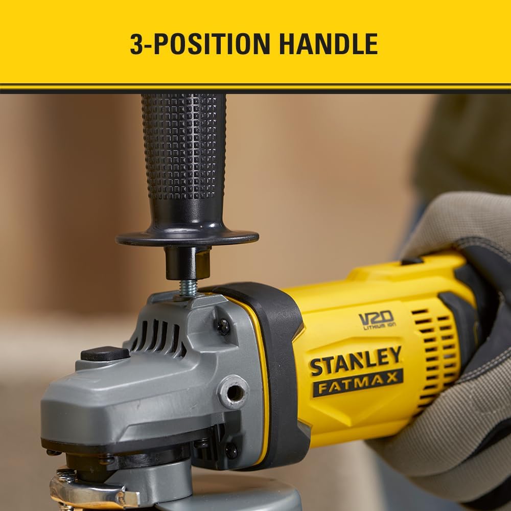 Stanley FatMax 18V Akku-Winkelschleifer SFMCG400B (125 mm Scheiben-ø, für alle Standard-Trenn,- Schl