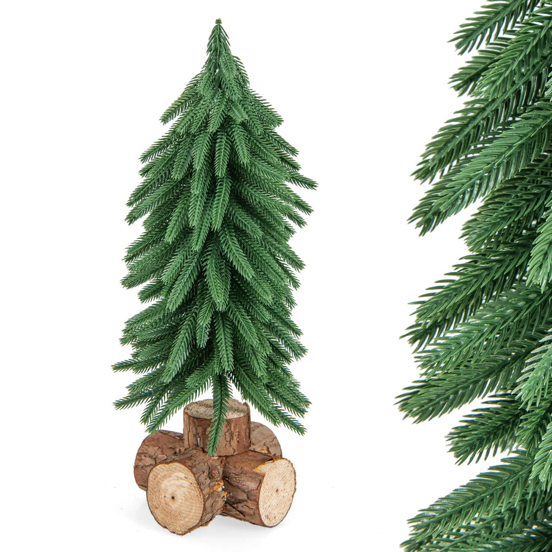 KOMFOTTEU 40 cm künstlicher Weihnachtsbaum Mini, Tisch Christbaum mit Massivholzsockel & 200 Zweigsp