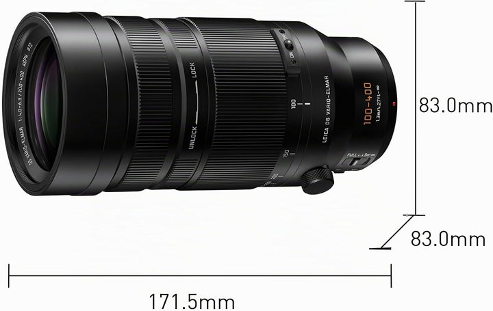 Panasonic Lumix H-RSA100400E Leica DG Vario-Elmar 100-400 mm Ultra Zoom F4.0-6.3 Objektiv, Micro Fou