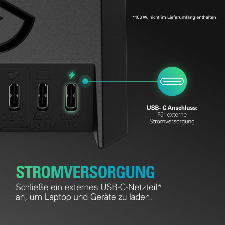 Elgato USB Hub – Für Stream Deck +, 2 USB-C-Anschlüsse/2 USB-A-Anschlüsse, Stromversorgung, SD-/micr