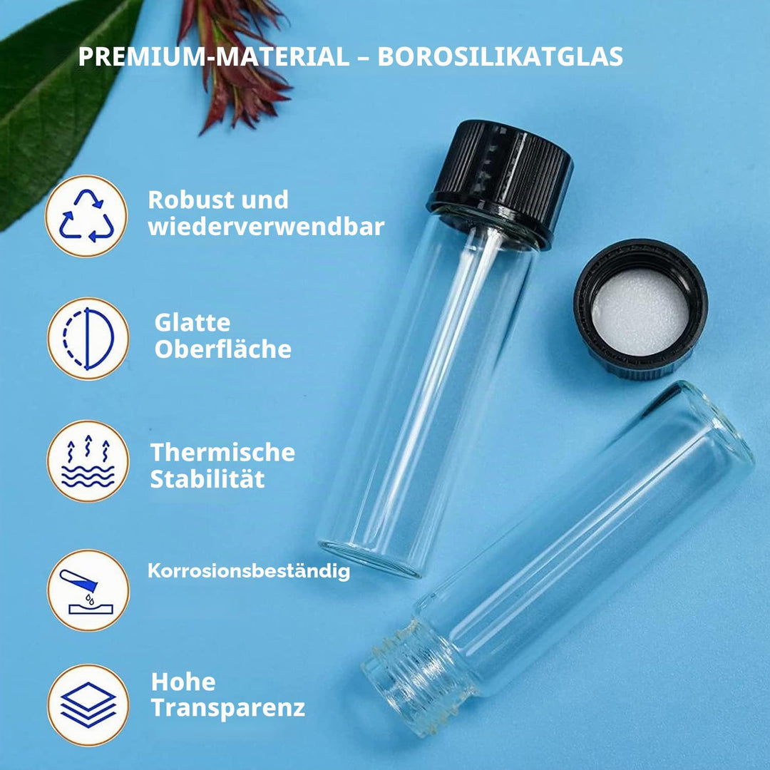 ALWSCI 100 Stück Probenflaschen 4mL Glasfläschchen Schraubverschluss 13-425 Schwarzer Geschlossener