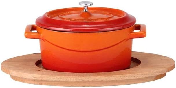 Pentole Agnelli Slowcook Ovaler Schmortopf aus Gusseisen mit 2 Griffen, Orange, 12 cm 12 x 9 Cm Oran