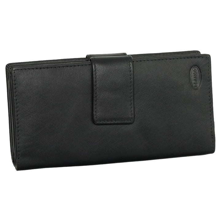 Luxus Leder Damen Geldbörse Portemonnaie Geldbeutel XXXL mit Reissverschluss 18,5 cm Farbe Schwarz,