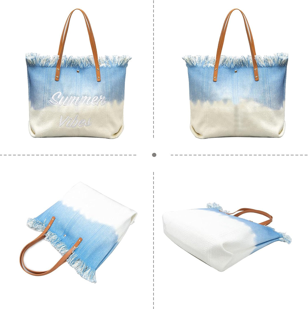 CORIOS Damen Canvas Handtasche Sommer Strand Tasche Böhmische Tote Beutel Grosse Schultertasche Casu