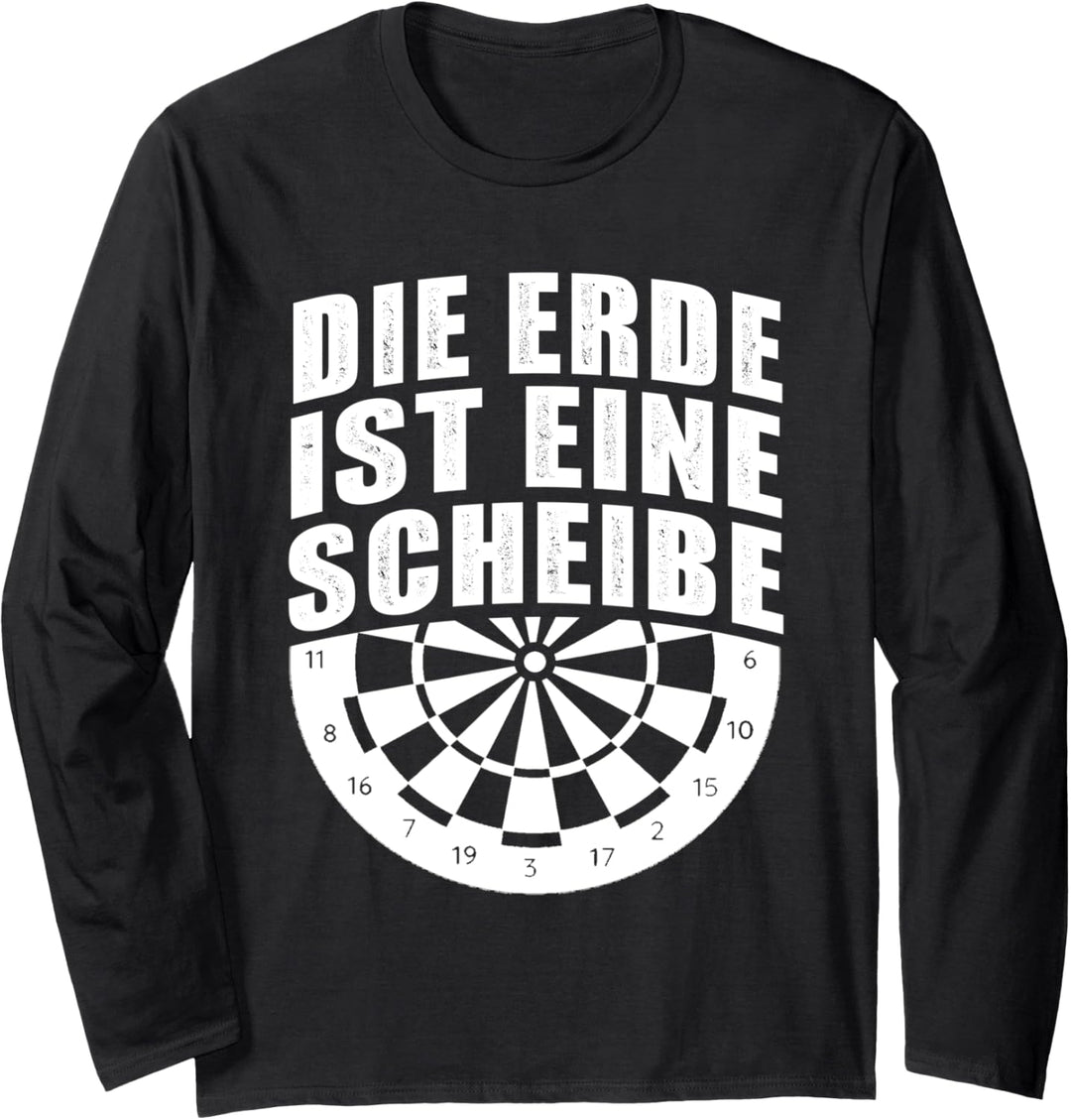 Die Erde ist eine Scheibe! Lustiges Darts Langarmshirt
