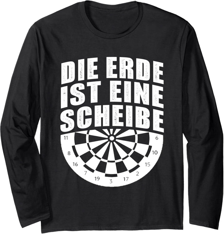 Die Erde ist eine Scheibe! Lustiges Darts Langarmshirt