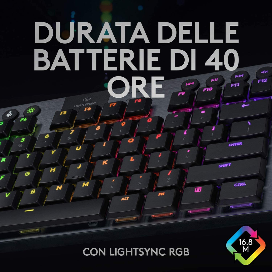 Logitech G 915 Lightspeed TKL Tenkeyless-Tastatur, kabellos, mechanisches Gaming-Profil, GL-Tactile