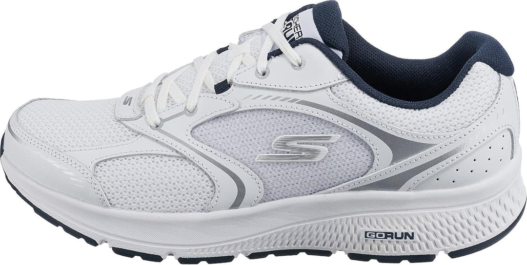 Skechers Go Run Consistent Specie Herren Sneaker 41 EU White And Navy Leather Textile, 41 EU White A