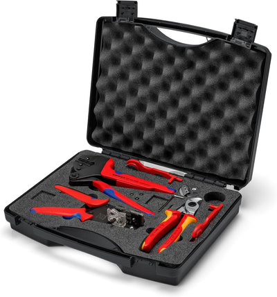 KNIPEX 97 91 04 V01 Werkzeugkoffer für Photovoltaik für Solar-Steckverbinder MC4 (Multi-Contact)