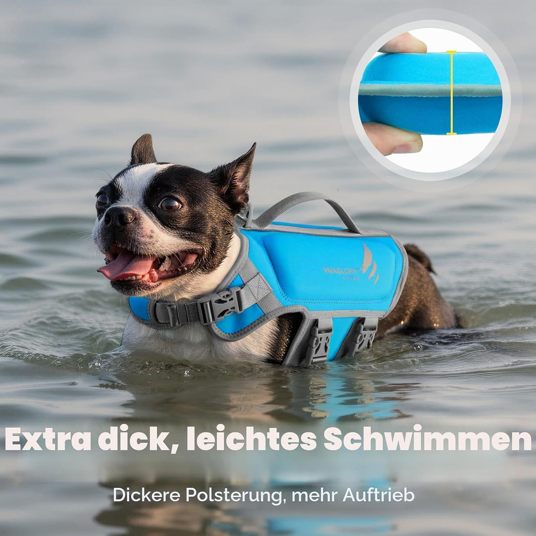 VIVAGLORY Leichte Rettungsweste für Hunde, Haustiere Lebensretter Hautfreundliche Neopren für Kleine