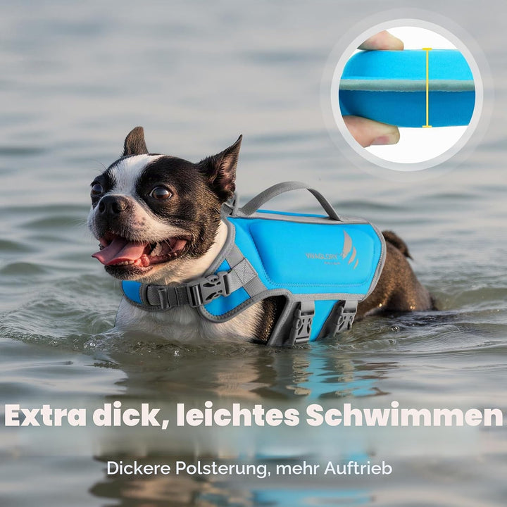 VIVAGLORY Leichte Rettungsweste für Hunde, Haustiere Lebensretter Hautfreundliche Neopren für Mittel