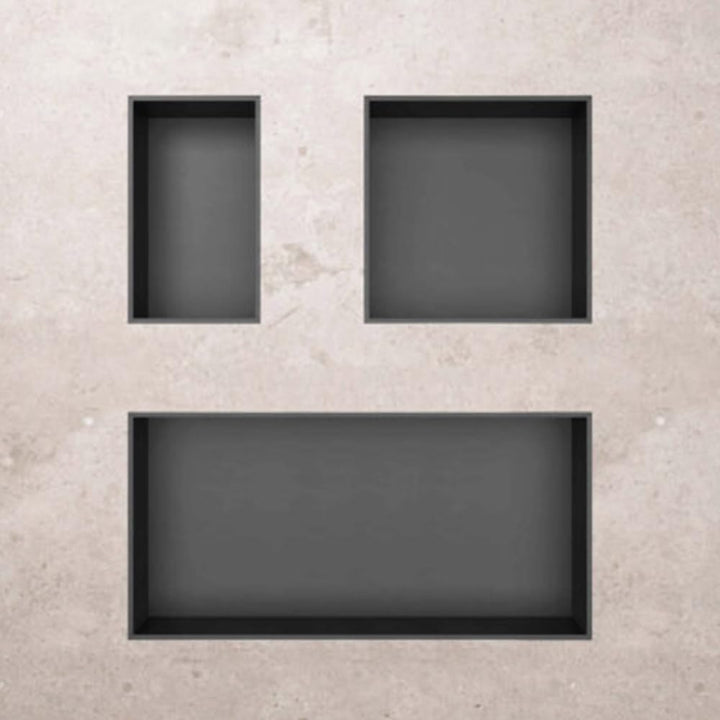 ALONI Wandnische Edelstahl grau gebürstet rostfrei 30,5x30,5x10 cm - Einbau-Duschnische Badezimmer A