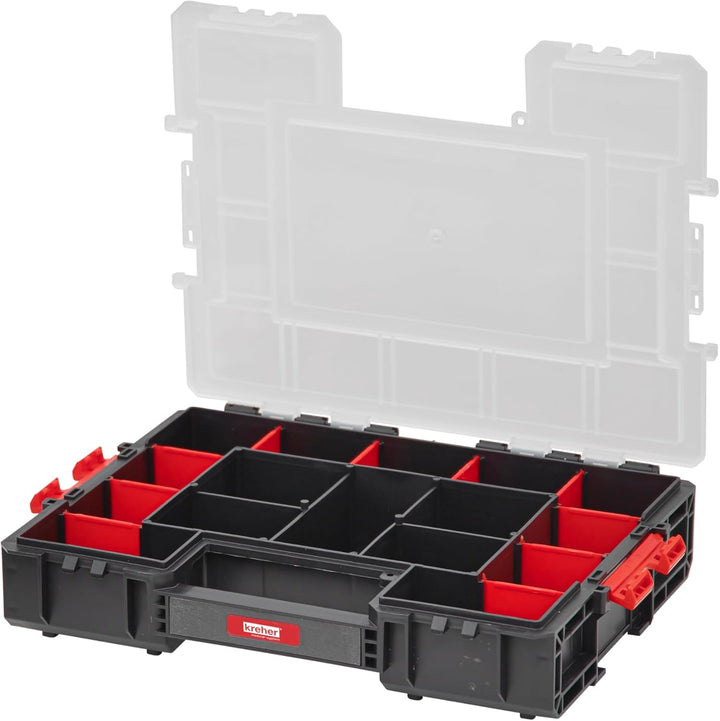 Set: 2 x Sortimentskasten Organizer mit variablen Einteilern und seitliche Verriegelung von Kreher,