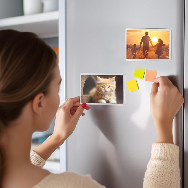 Kurtzy Bilderrahmen Magnete für den Kühlschrank Magnet Bilderrahmen(50er Pack) Für Fotos 7 x 4,5 cm