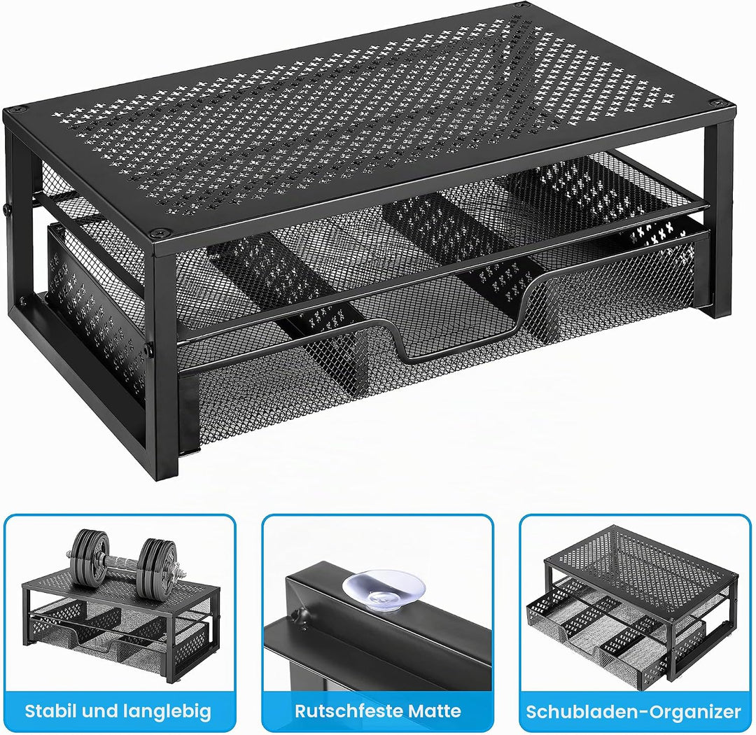 Simple Trending Monitorständer aus Metall und Schreibtisch-Organizer mit Schublade für Laptop, Compu