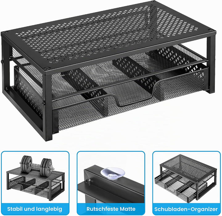 Simple Trending Monitorständer aus Metall und Schreibtisch-Organizer mit Schublade für Laptop, Compu