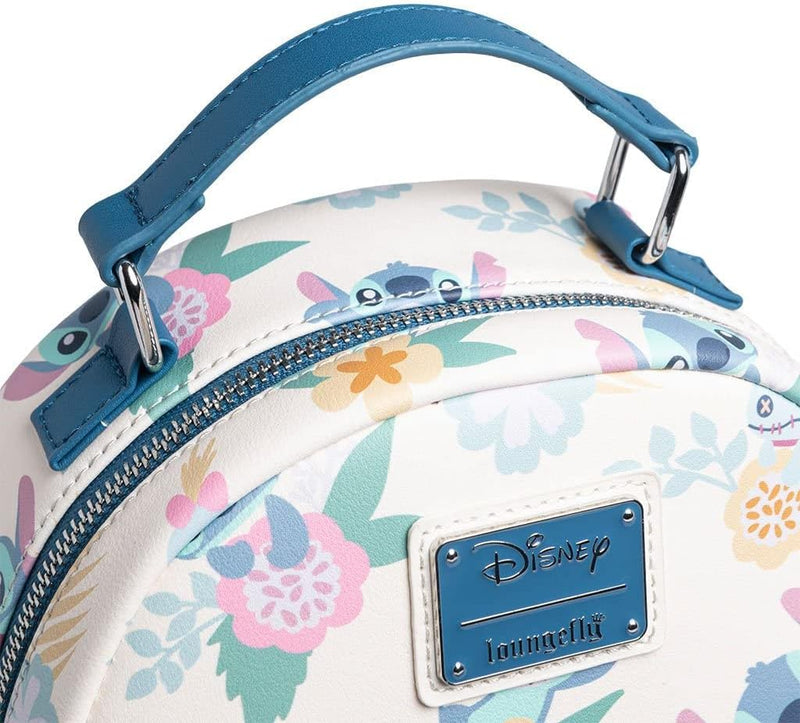 loungefly Disney Lilo & Stitch Hawaiian Flowers Stitch and Scrump AOP Double Strap Shoulder Bag Purs