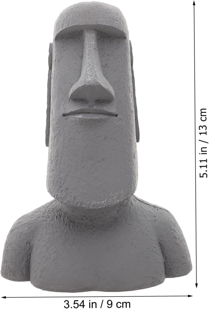 Happyyami Steinstatue Moai-Figur Moai-Statue Moai Tiki Kopf Figur Osterinselfigur Desktop-Moai-Dekor