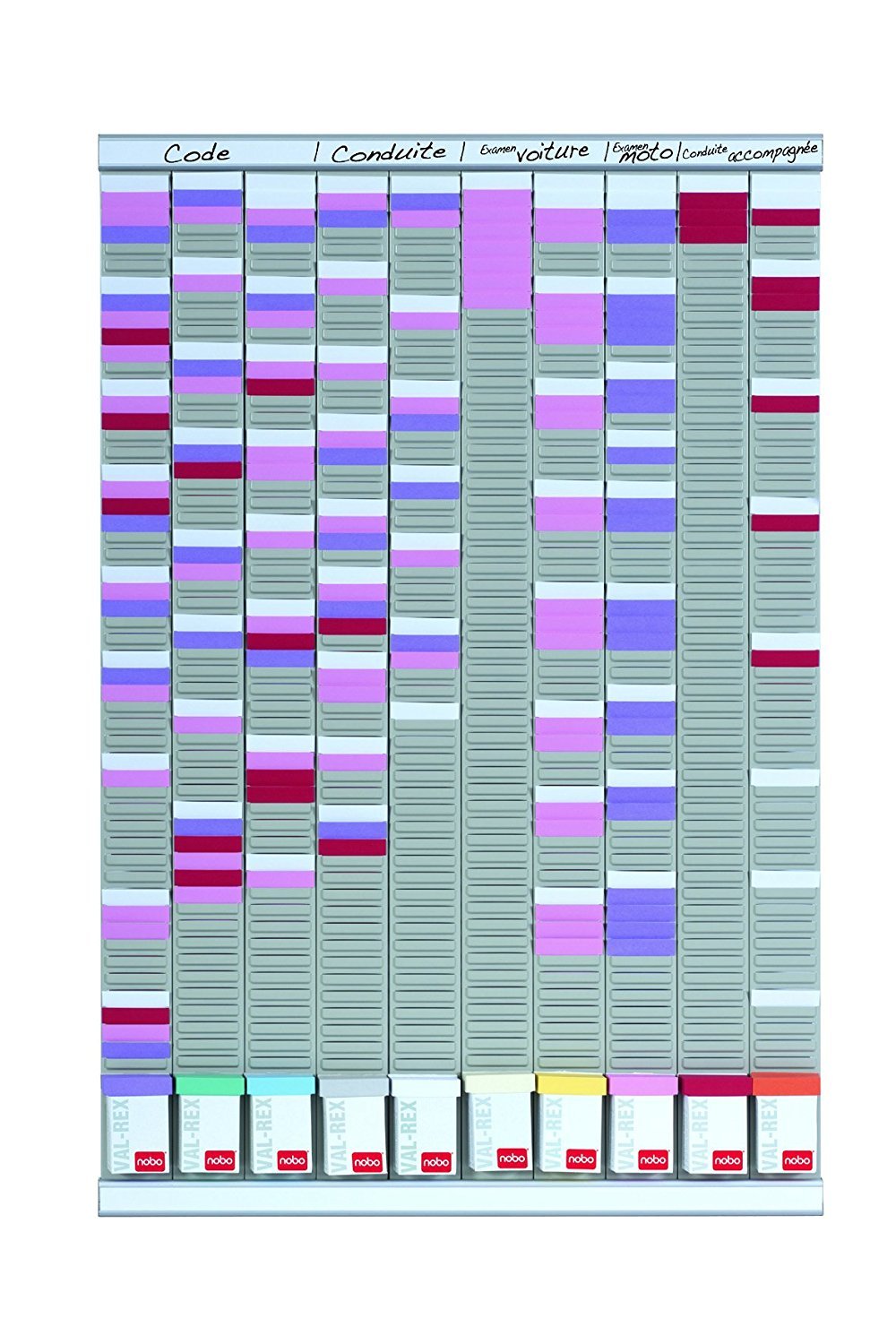 Nobo T-karten Multifunktions-Planungsset, Wandmontage, Haftnotizen Set mit 10 Spalten und 54 Slots,