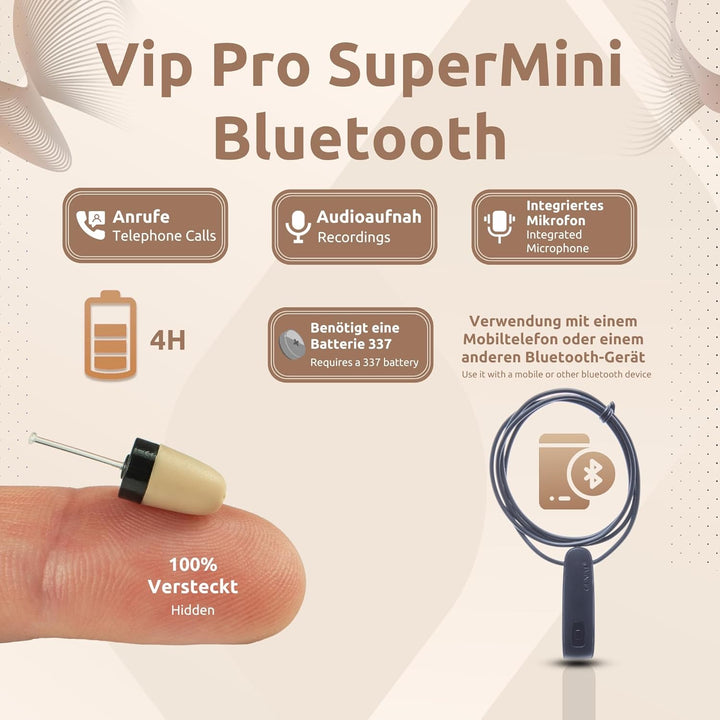 PingaOculto Spion Kopfhörer Bluetooth Prüfung Mini VIP Pro Unsichtbare Kopfhörer Handy mit Mikrofon